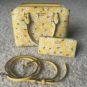 kate spade darcy fleurette toss small satchel and wallet
